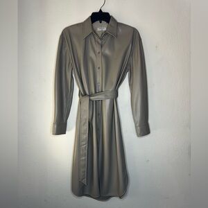 Babaton - Longsleeve Grey Pleather Trenchcoat - Women’s size XS